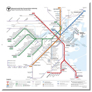 MBTA Rapid Transit Map Magnet
