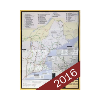 New England Rail Lines Map, 2016 Edition